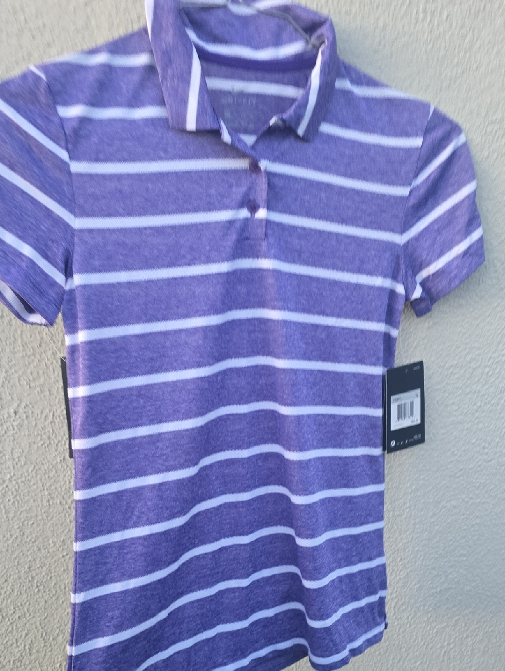 Nike Purple & White Striped Polo Shirt